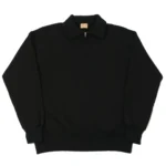 Quarter Zip Sweatshirt Black Front View
