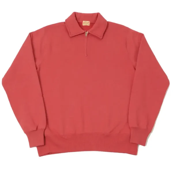 Quarter Zip Sweatshirt Red Front View