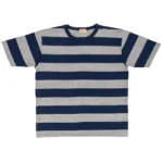 Whitesville Border Stripe T-Shirt Navy Gray Fabric