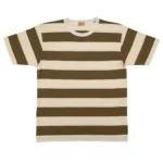Whitesville Border Stripe T-Shirt Olive Natural Front