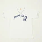 Whitesville 'Brooklyn' Baseball Henley T-Shirt - White Front View
