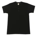 Whitesville Classic Henley T-Shirt – Black Front View