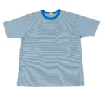 Whitesville Fine Line Stripe Border T-Shirt - Blue Front View