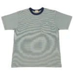 Whitesville Fine Line Stripe Border T-Shirt – Navy Front View