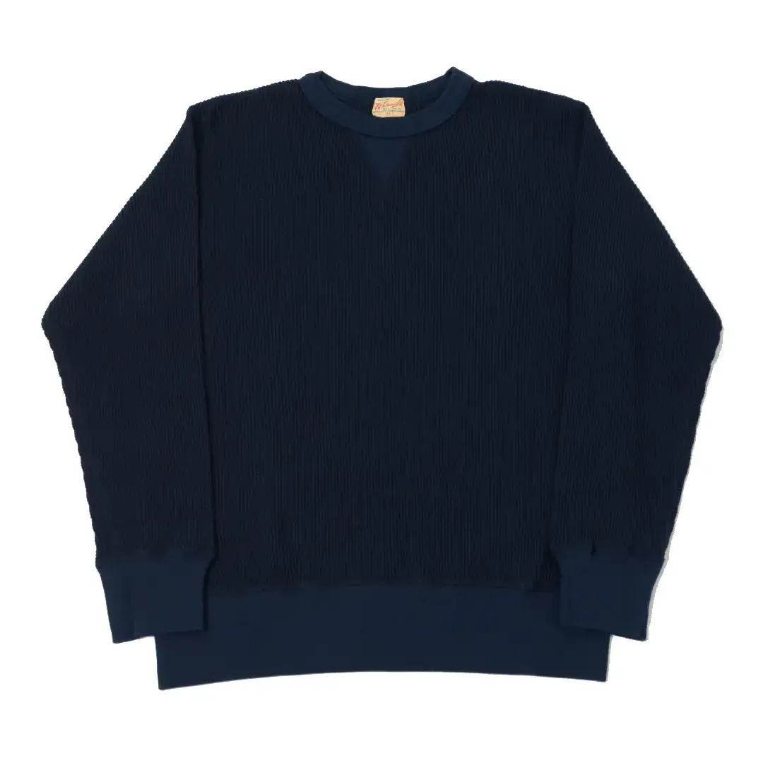 Whitesville Long Sleeve Thermal T-Shirt - Navy Front View