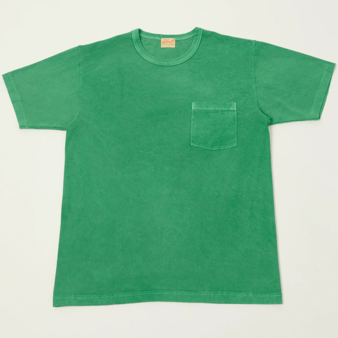 Whitesville Pigment Dye Pocket T-Shirt - Green Detail