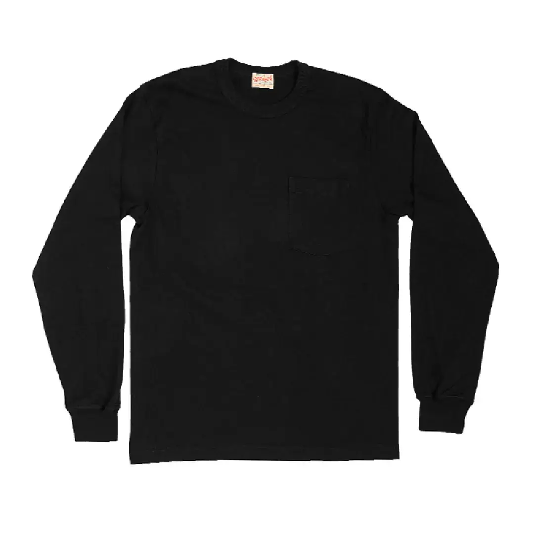 Whitesville Pocket T-Shirt Long Sleeve Black Front