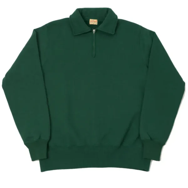 Whitesville Quarter Zip Sweatshirt - Green Front View